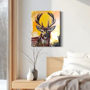 Aurora's Deer Original Studio Painting - Image 2