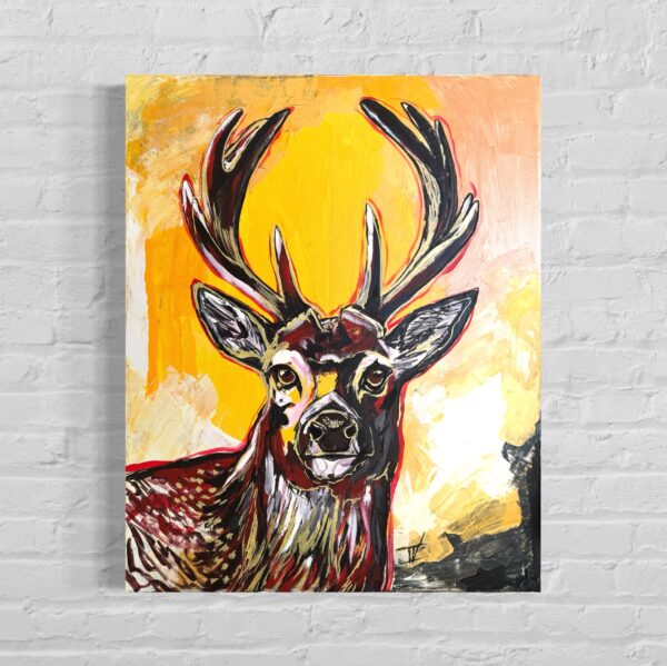 Aurora's Deer Original Studio Painting